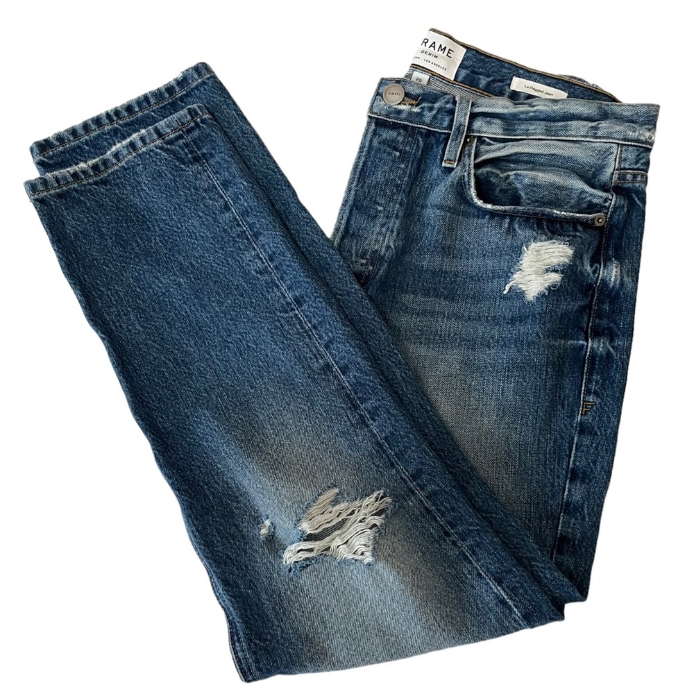 FRAME Le Pegged High-Rise Straight Fit Jeans